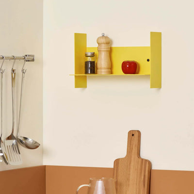 Tiptoe Pli steel wall shelf, naples yellow