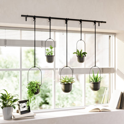 Umbra Triflora Hanging Planter (Set of 5), black