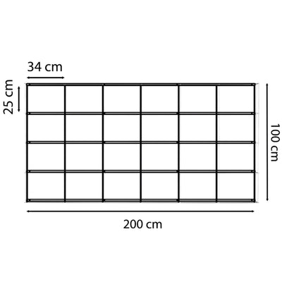 Kriptonite Krossing wall shelf 200x100cm, aluminium