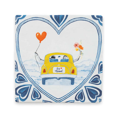 StoryTiles "Just Married, Off We Go!" decorative tile (10x10cm)