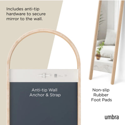 Umbra Bellwood leaning mirror, natural