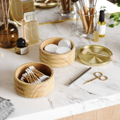 Umbra Tesora Wood storage box, natural/brass