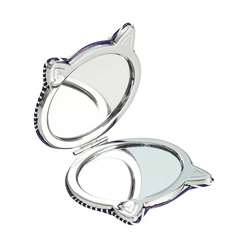 Neko Sankyodai Cat-shaped Mirror, Blue Border