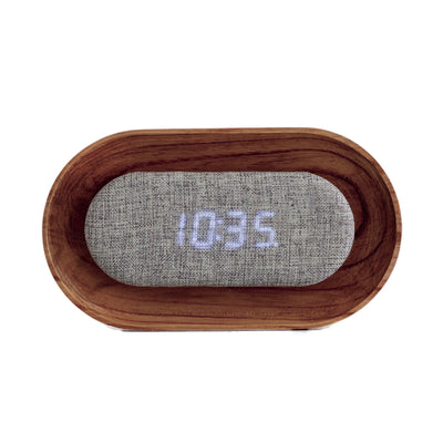 Gingko Lumos clock, walnut