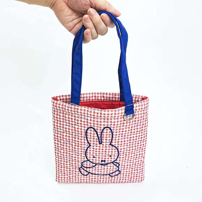Miffy GinghamPop quilted mini tote, red