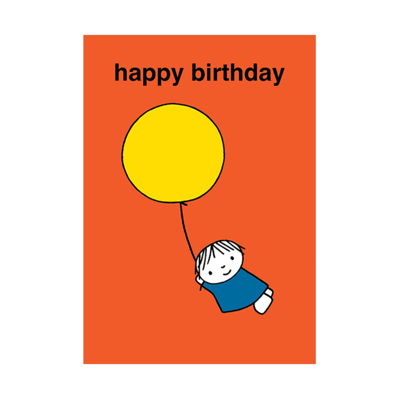 Hype Dick Bruna greeting card, miffy happy birthday with balloon