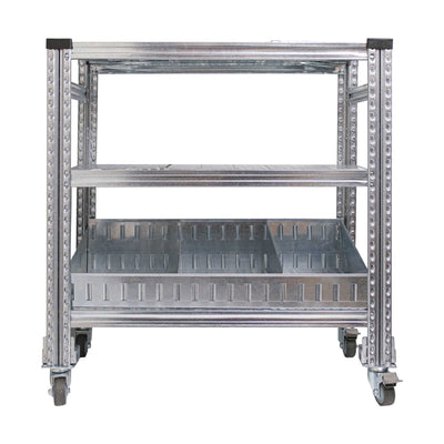 Metalsistem Unishelf Trolley (100x40x100cm) , Galvanized Steel