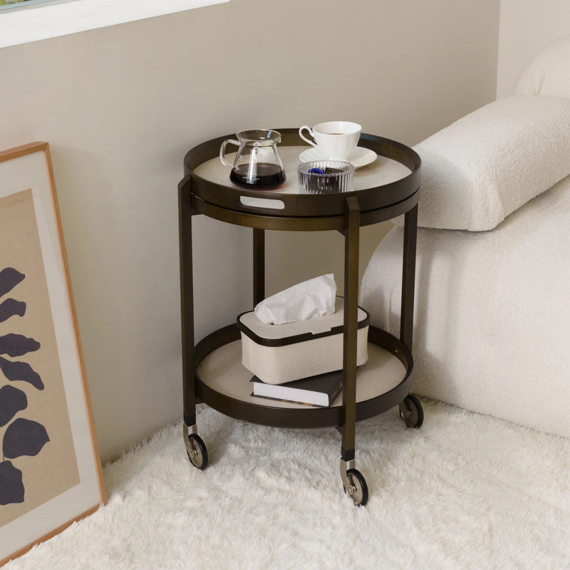 Gudee Roca cart 2-tier round, brown