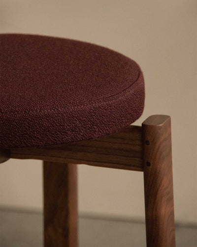 Audo Copenhagen Passage Stool Walnut Base Upholstered Seat