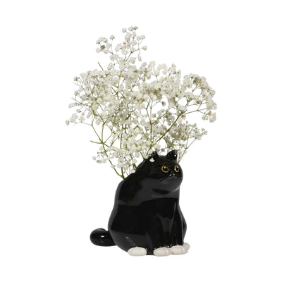 Bitten Black Cat vase