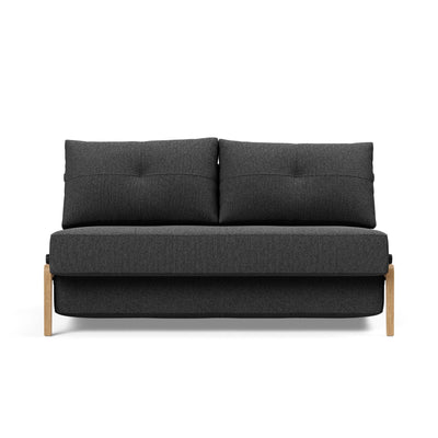 Innovation Living Cubed 140 Wood sofa bed, 529 boucle charcoal