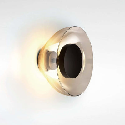 Marset Aura On/Off wall lamp, transparent smoke