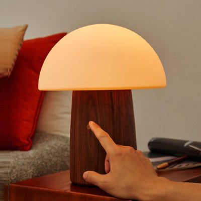 Gingko Alice portable table lamp, walnut