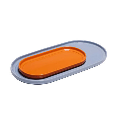 Hübsch Amare Serving Trays Light blue/Orange (set of 2)