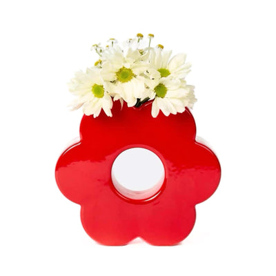 DOIY Daisy vase, red