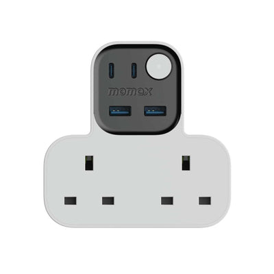 Momax 1-Charge Work Flow 25W T-shaped Extension 2 Socket with USB