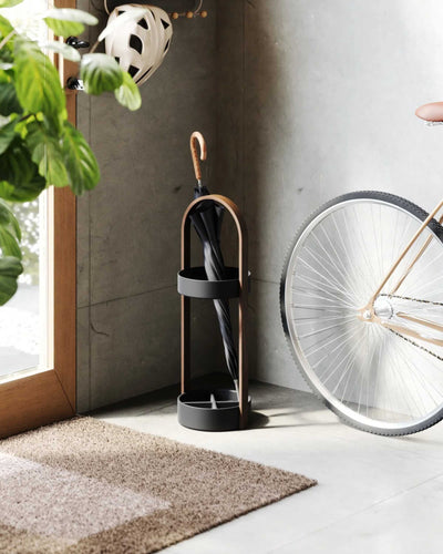 Umbra Bellwood umbrella stand, walnut