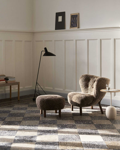 &tradition Lato LN8 side table LN8 (Ø40xH50cm), lacquered oak/cream marble