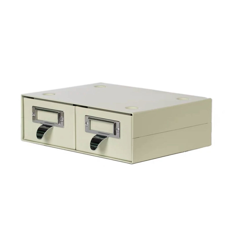 Dulton Stackable Double drawers, ivory