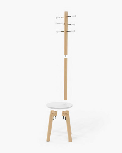 Umbra Pillar stool & coatrack, white