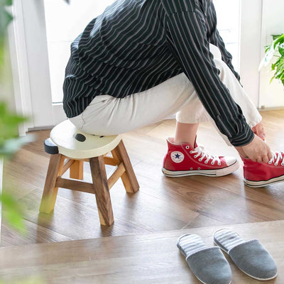Acacia Wood Mini Stool, Panda