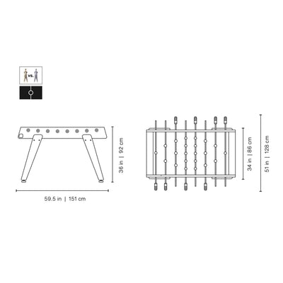 RS3 Wood Gold Football Table (W128xD151xH92cm)