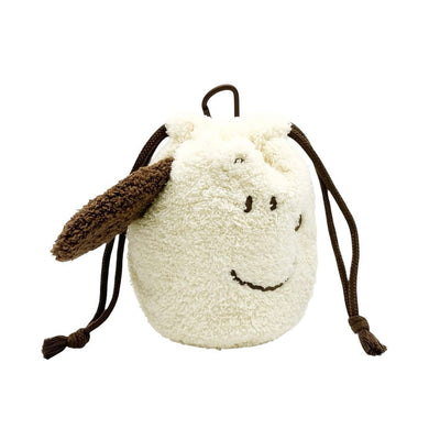 Peanuts Snoopy Fluffy Face drawstring pouch, smiling