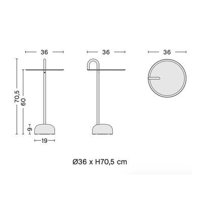 Hay Bowler side table, fir green