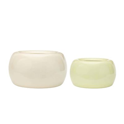 Hubsch Maru pots large set-of-2, light green