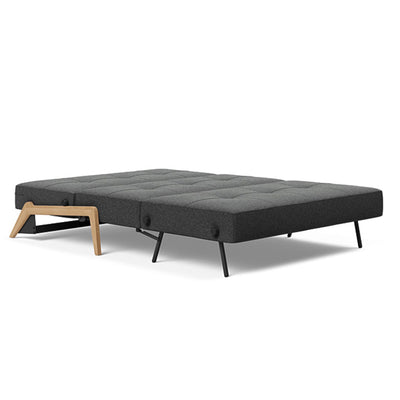 Innovation Living Cubed 140 Wood sofa bed, 529 boucle charcoal