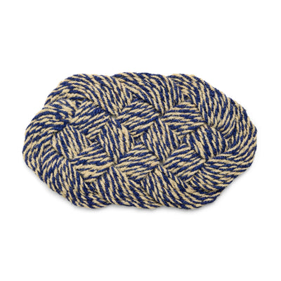 Hay Coco Swirl doormat, blue/off white