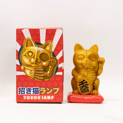 refurbished | 4D Master Fortune Cat touch lamp(25cm), gold glitter