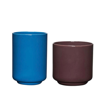 Hübsch Deux Pots Maroon/Blue (set of 2)