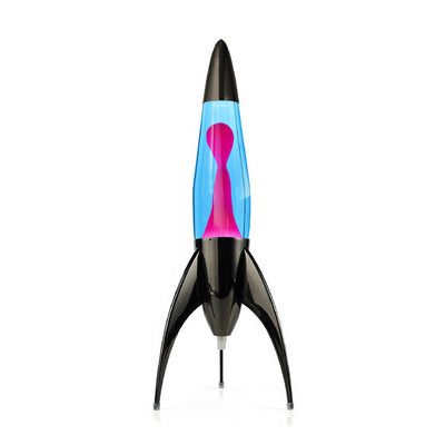 Mathmos Telstar Black Rocket lava lamp, Blue/Pink