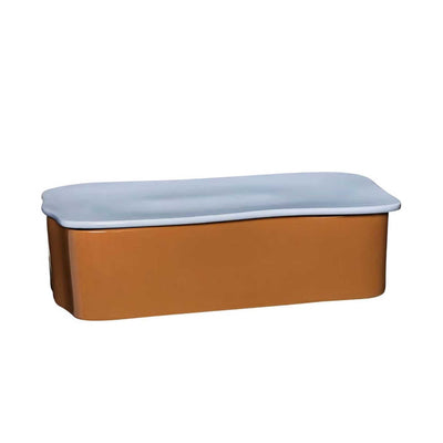 Hubsch Amare Ceramic Desk Organiser, Large Brown/Light blue