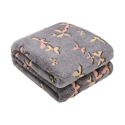 Kanguru Plaid Cuddly blanket, butterflies glow in the dark