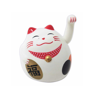 Manmaru Maneki Neko hand waving lucky cat