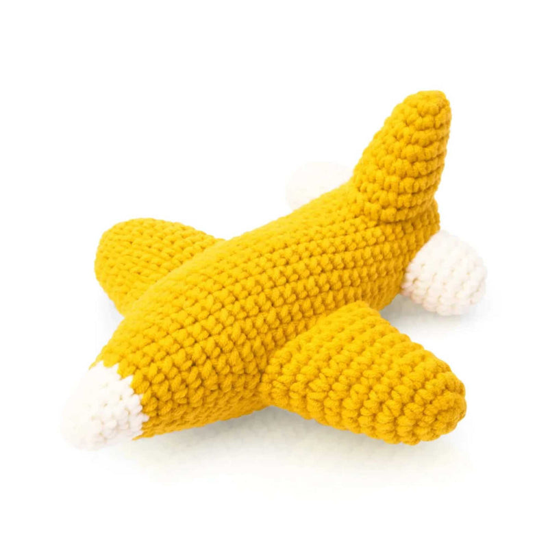 Just Dutch handmade toy Airplane, yellow