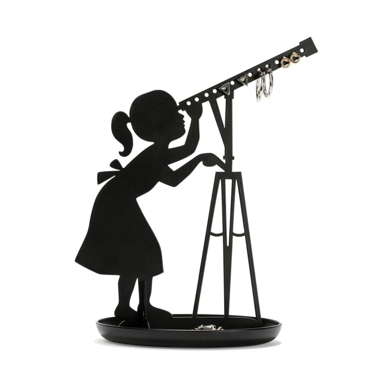 Kikkerland Stargazer jewelry stand, black
