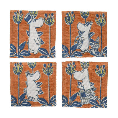 Marumo Moomin Valley coaster set, orange maise