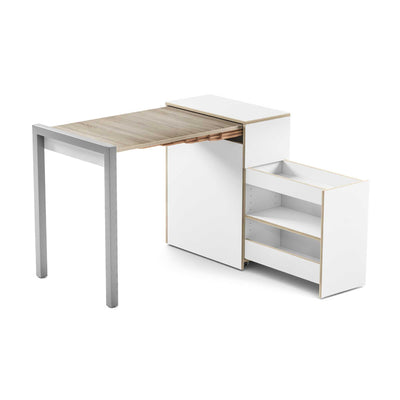 Alwin's Secretary The Idealist extendable table, white
