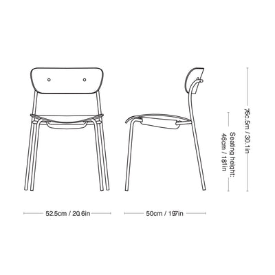 &Tradition Pavilion AV1 side chair, lacquered walnut