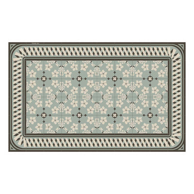 Beija Flor Almond Mint Vinyl Rug (60x80cm), Modern