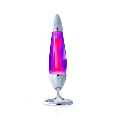 Mathmos Neo Silver lava lamp, violet/pink