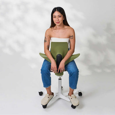 Hag Capisco Puls 8020 fabric, arda moss/white