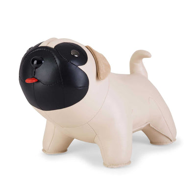 Zuny Pug Doorstop , Wheat/Black