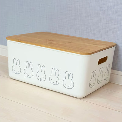 Miffy bamboo storage case with lid Large