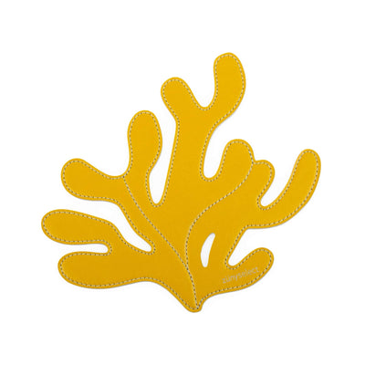 Zuny Leather decor, coral ochre yellow