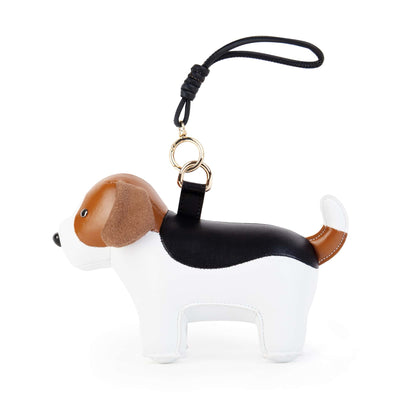 Zuny Beagle bag charm, tan/white