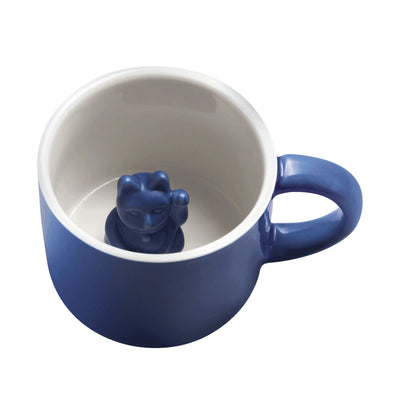 Donkey Lucky Cat mug, deep blue